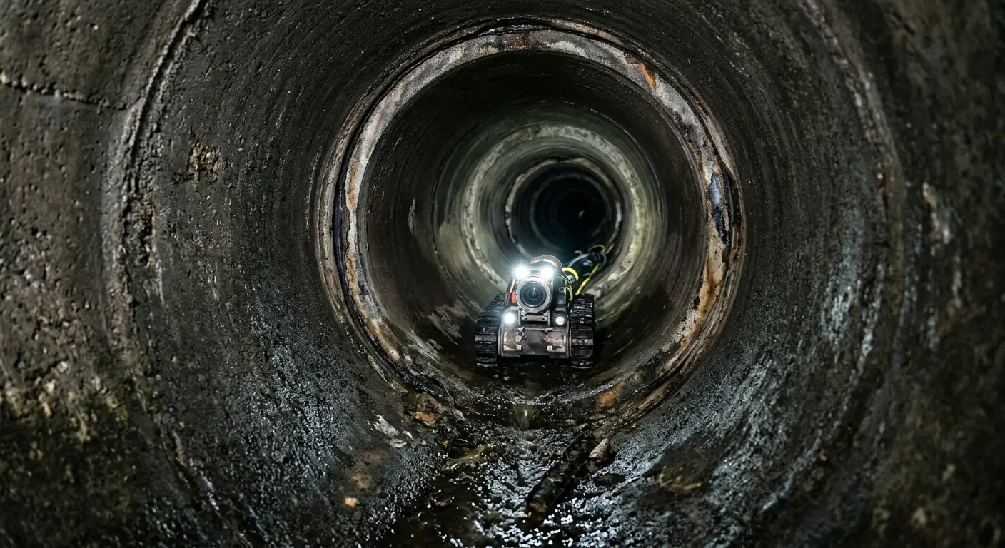 Robotic sewer camera inspecting pipe interior for Drain Snake Service in Brooklyn Park